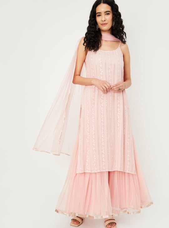 Women Embroidered Sharara Set