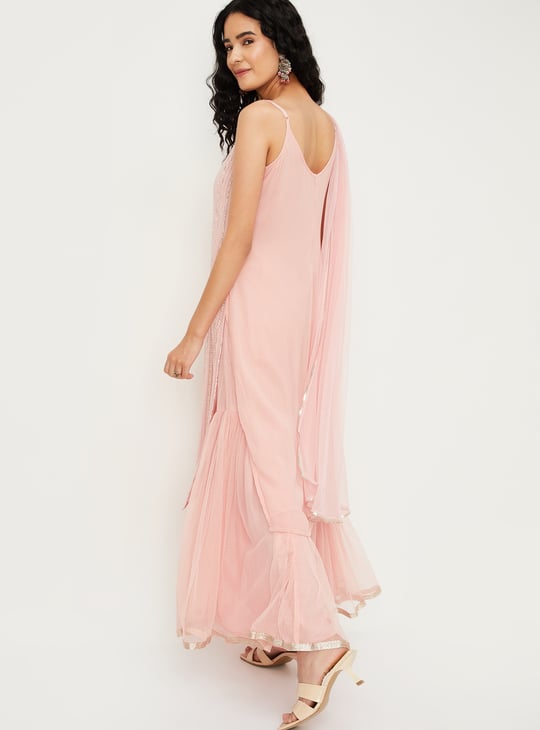 Women Embroidered Sharara Set