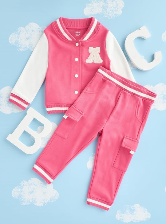 Girls Varsity Jacket with Joggers Set