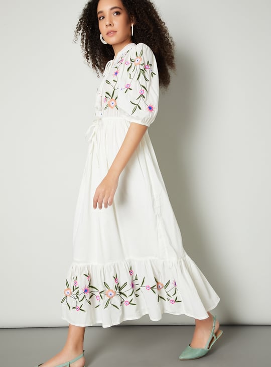 Women Embroidered A-Line Dress