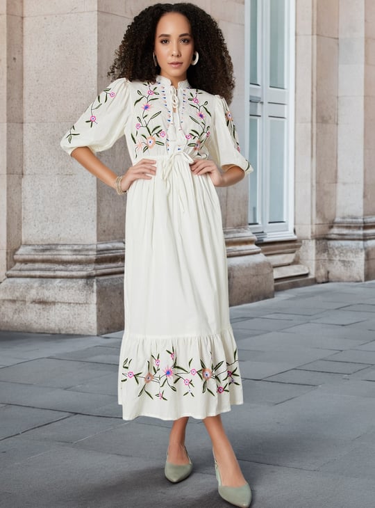 Women Embroidered A-Line Dress