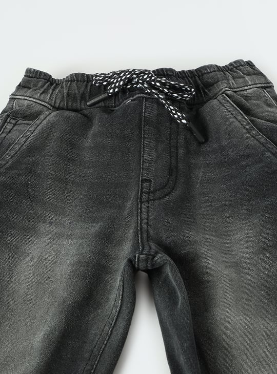 Boys Relaxed Fit Washed Denim Joggers