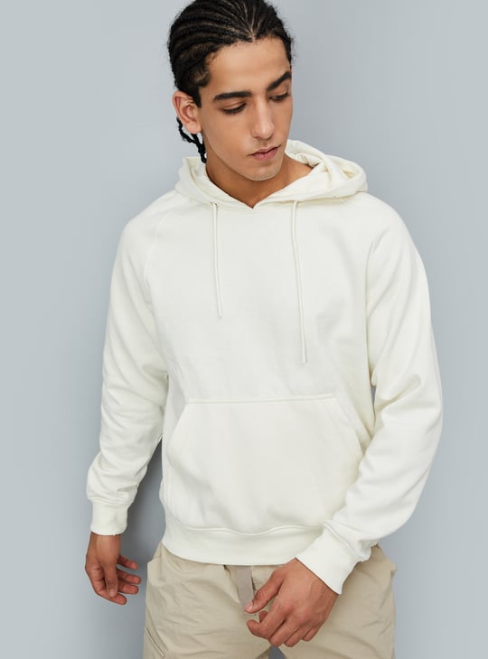 Men Solid Hooded Sweatshirt