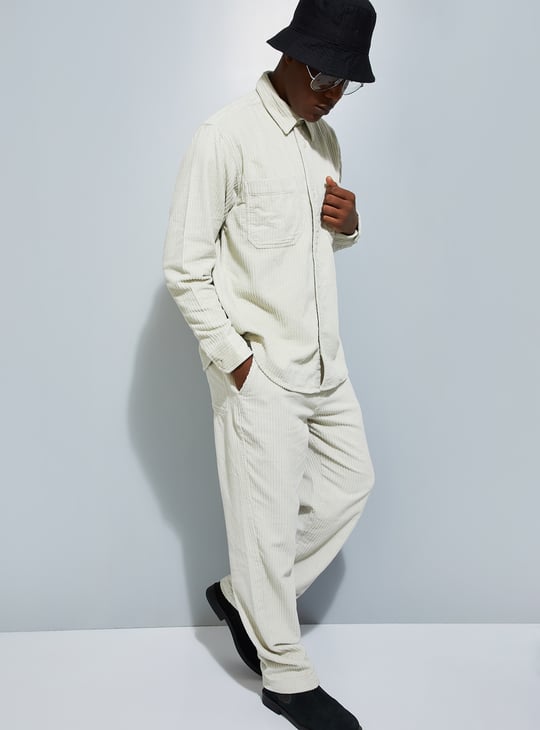 URB_N Men Loose Fit Corduroy Pants | Textured