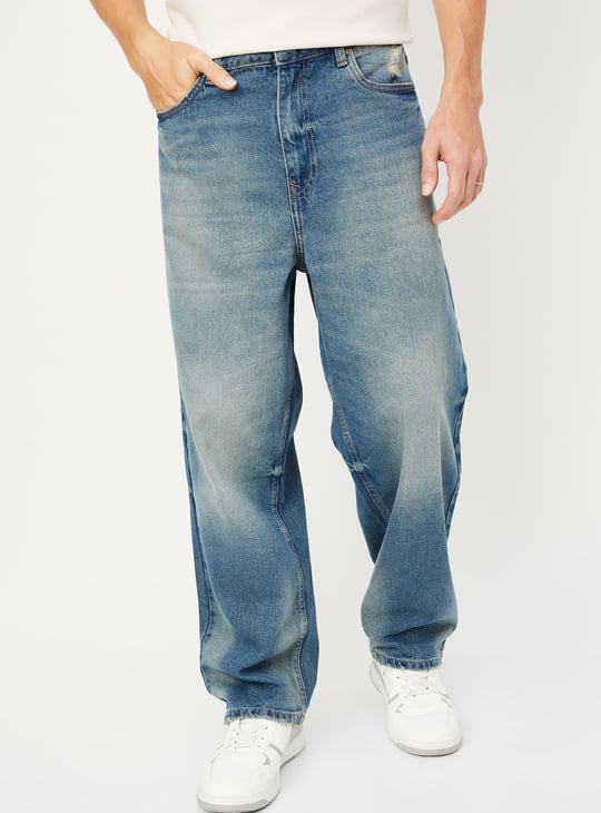 Men Faded Loose Fit Jeans