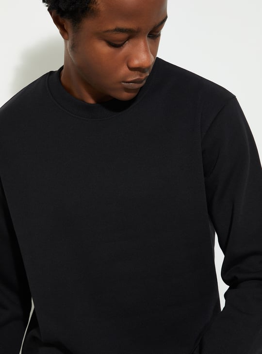 URB_N Men Solid Sweatshirt | Black | Solid
