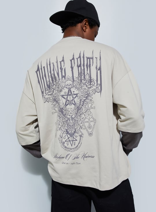 URB_N Men Oversized Back Printed T-shirt