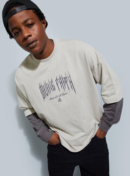 URB_N Men Oversized Back Printed T-shirt