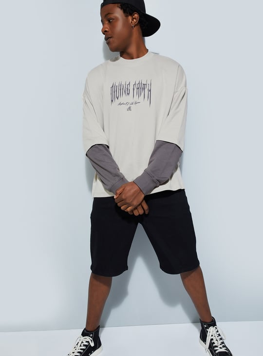 URB_N Men Oversized Back Printed T-shirt