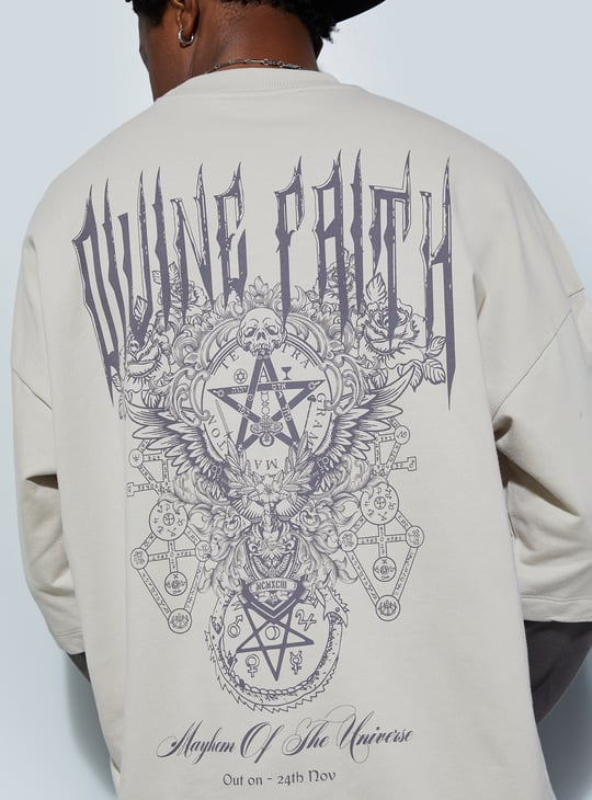 URB_N Men Oversized Back Printed T-shirt