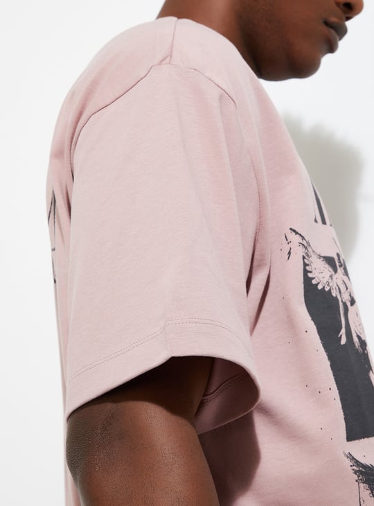 URB_N Men Nirvana Print Oversized T-shirt