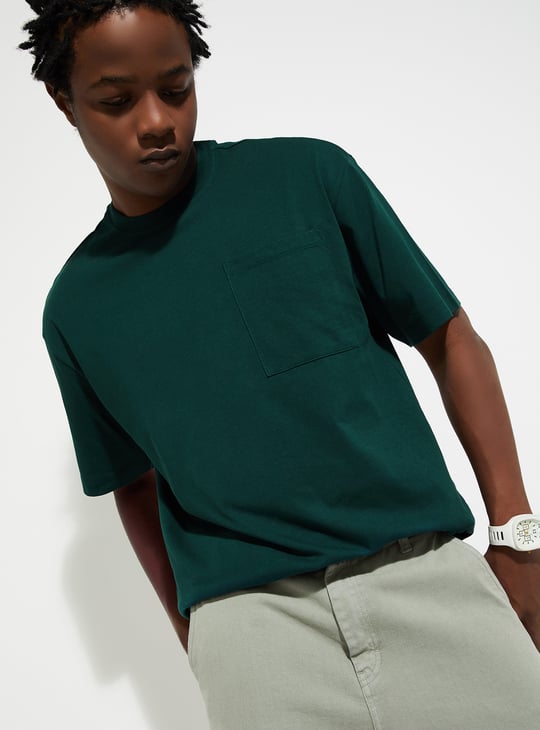 URB_N Men Oversized Solid T-shirt | Green | Solid