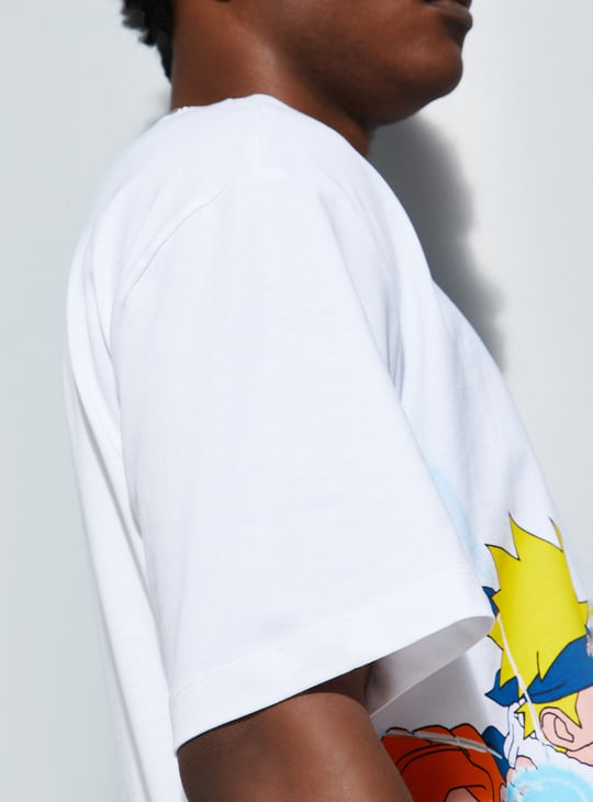 URB_N Men Oversized Naruto Printed T-shirt