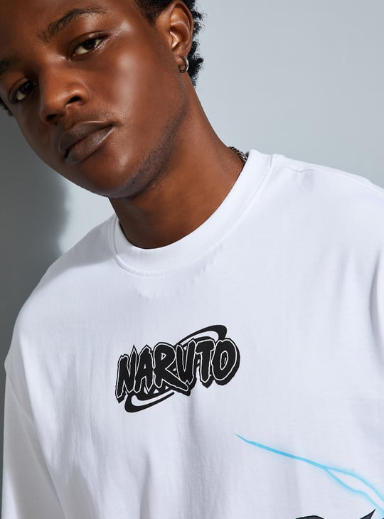 URB_N Men Oversized Naruto Printed T-shirt Printed