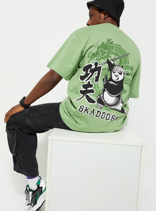 URB_N Men Oversized Kung Fu Panda Printed T-shirt