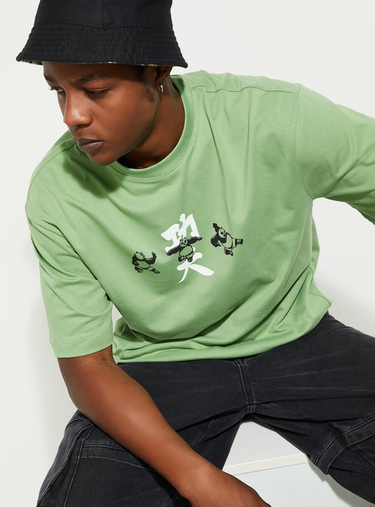 URB_N Men Oversized Kung Fu Panda Printed T-shirt
