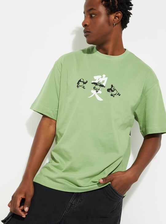 URB_N Men Oversized Kung Fu Panda Printed T-shirt