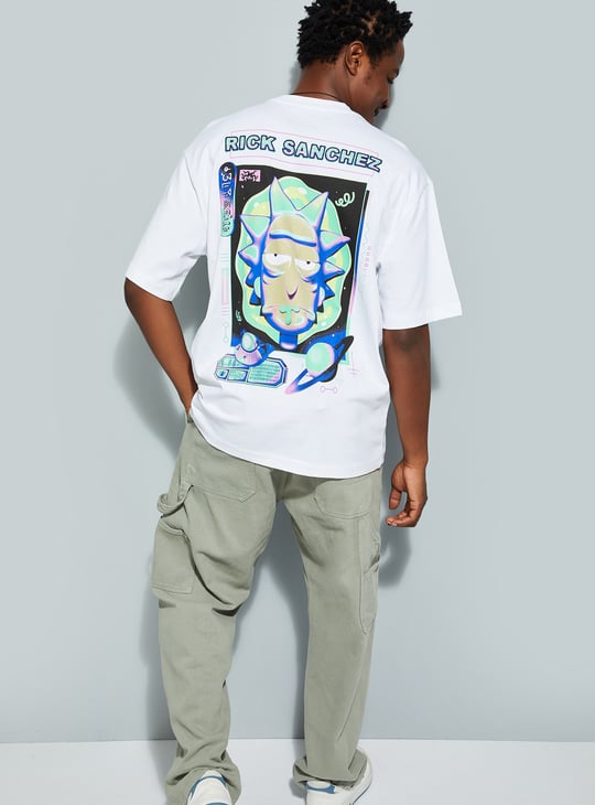 URB_N Men Oversized Rick Morty T-shirt Printed