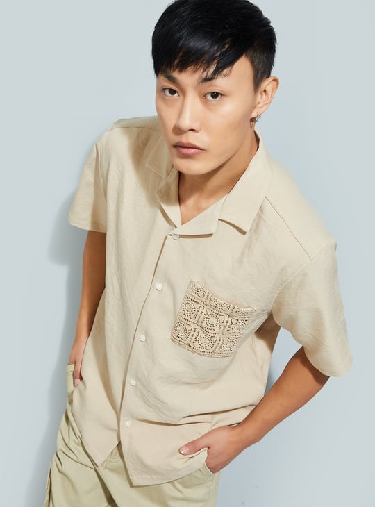 URB_N Men Resort Shirt with Crochet Pocket