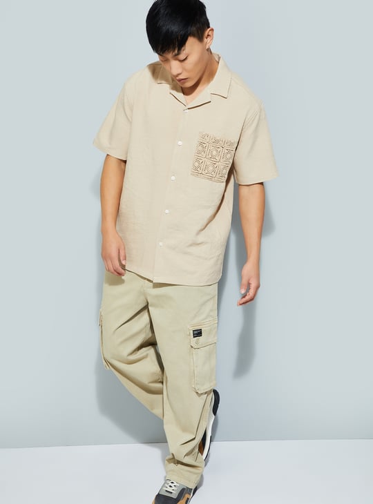 URB_N Men Resort Shirt with Crochet Pocket
