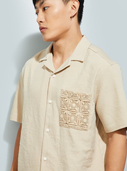 URB_N Men Resort Shirt with Crochet Pocket