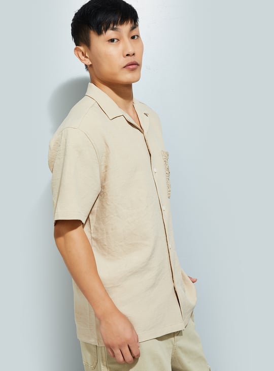 URB_N Men Resort Shirt with Crochet Pocket