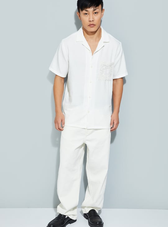 URB_N Men Resort Shirt with Crochet Pocket