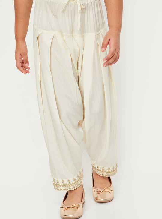 Girls Embroidered A-Line Kurta Set