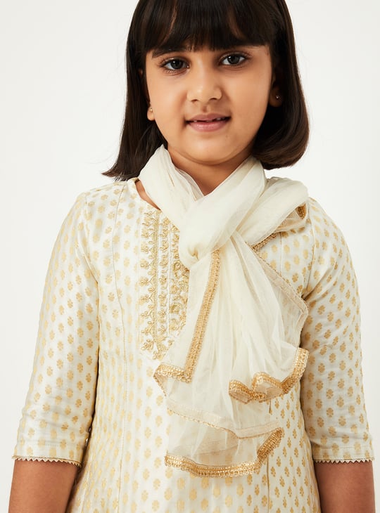 Girls Embroidered A-Line Kurta Set