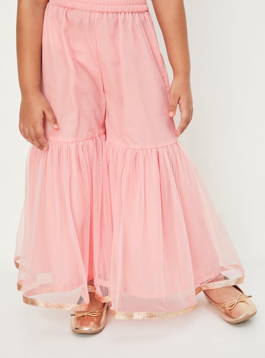 Girls Embroidered Sharara Set