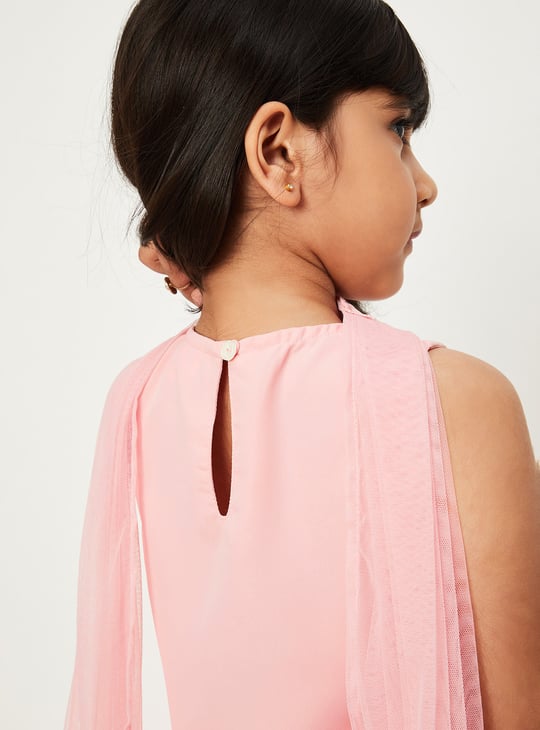 Girls Embroidered Sharara Set