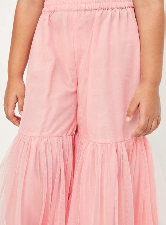 Girls Embroidered Sharara Set