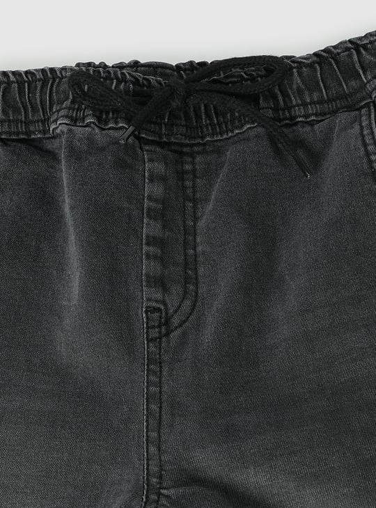 Boys Washed Denim Cargo Joggers