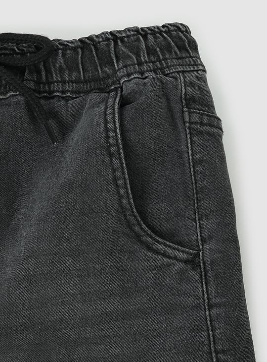 Boys Washed Denim Cargo Joggers