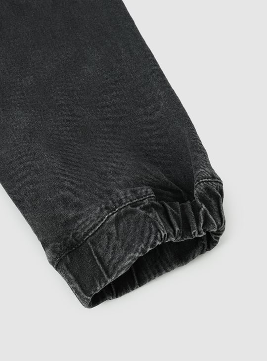 Boys Washed Denim Cargo Joggers