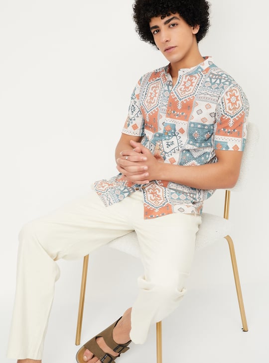 Men Printed Short Kurta