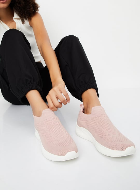 Women Knit Slip-On Sports Shoes Textured