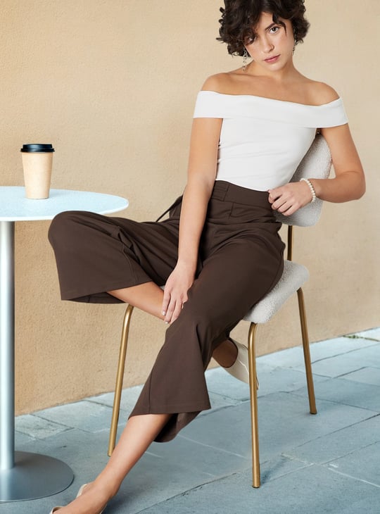 Women Ribbed Off-Shoulder Top