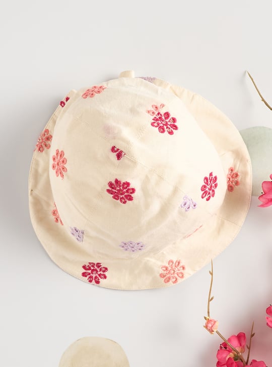 Girls Embroidered Romper with Cap