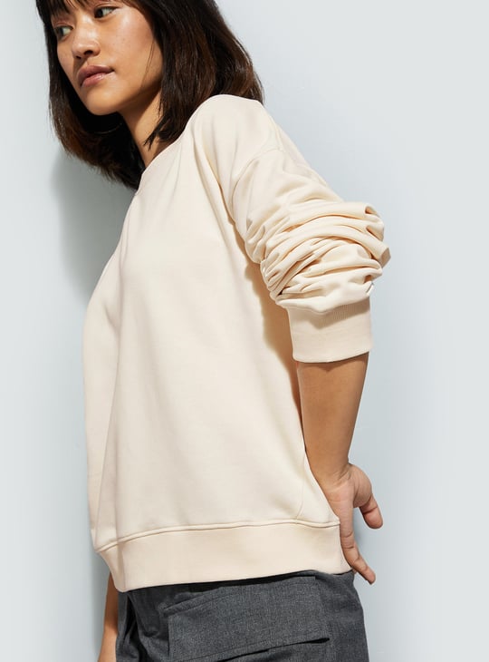 URB_N Women Relaxed Fit Solid Sweatshirt
