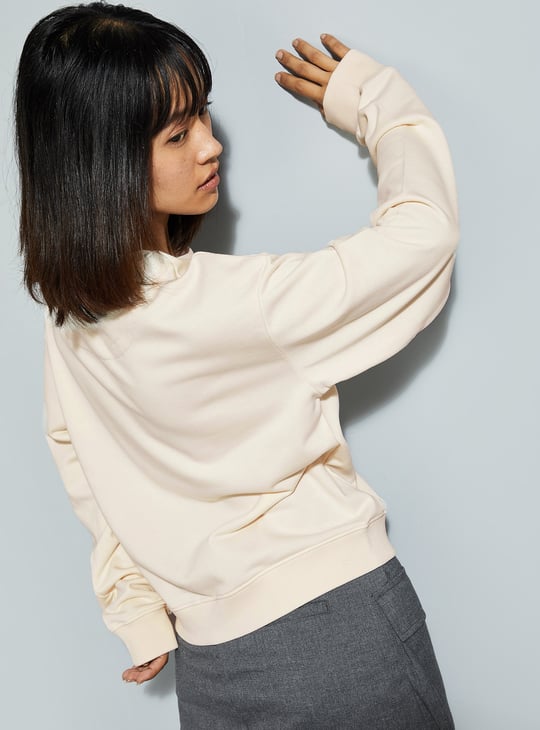 URB_N Women Relaxed Fit Solid Sweatshirt
