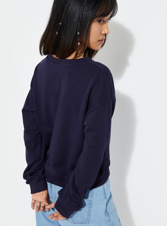 URB_N Women Relaxed Fit Embroidered Sweatshirt