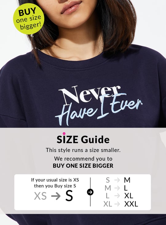 URB_N Women Relaxed Fit Embroidered Sweatshirt