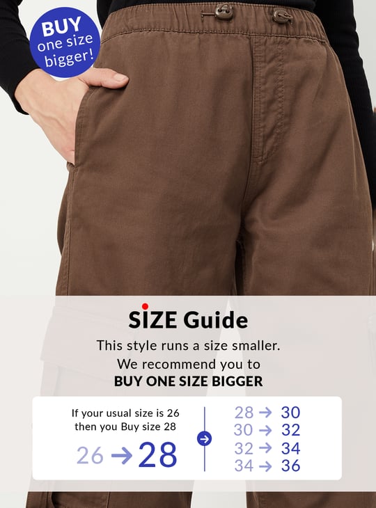 Women Solid Cargo Parachute Jeans