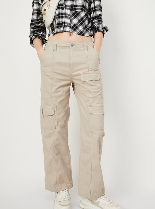 Women Solid Cargo Trousers