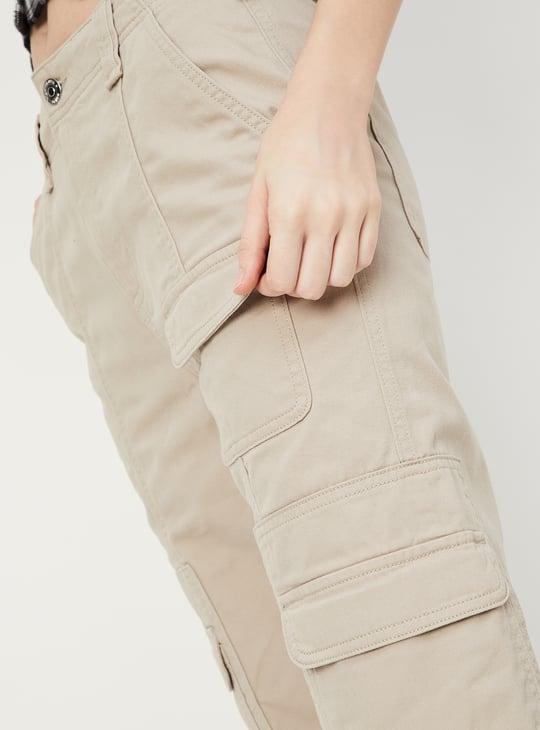 Women Solid Cargo Trousers