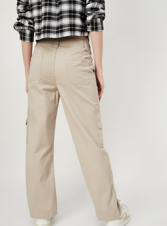 Women Solid Cargo Trousers
