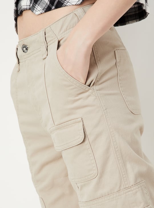 Women Solid Cargo Trousers