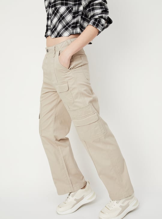Women Solid Cargo Trousers