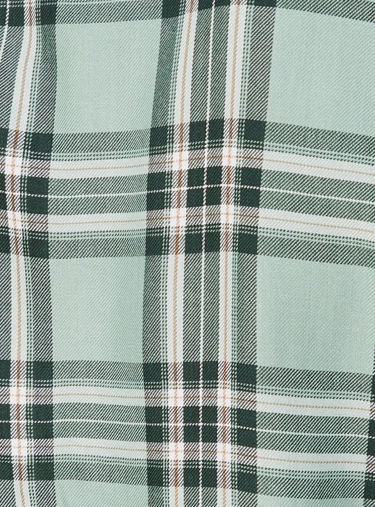 Women Checked Cropped Shirt